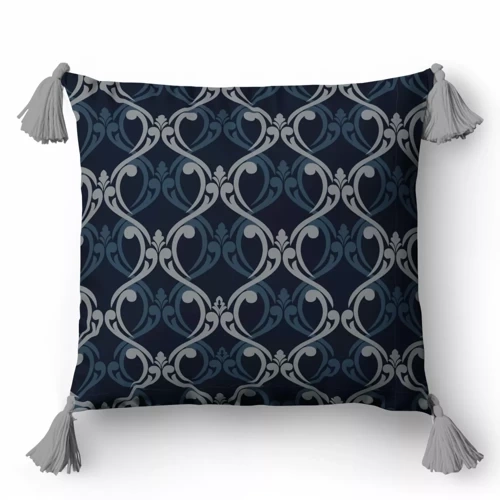 Poszewka dekoracyjna ornamenty 5402 b Panama 58 Detexpol granatowy