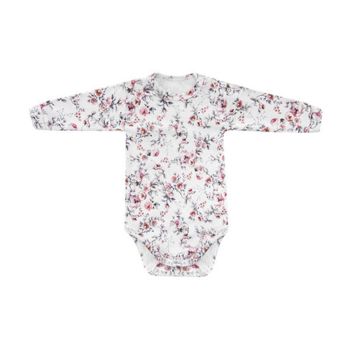 "Rose" Body z długim rękawem Terjan - white rose