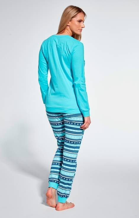 Cornette Piżama damska 671/345 Sweet Puppy - turkusowy