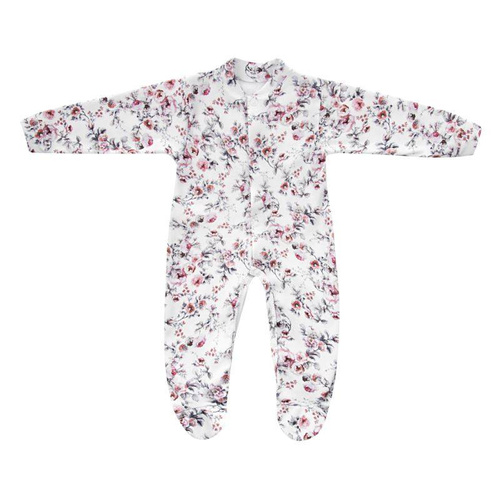 "Rose" Pajac bawełniany Terjan - white rose