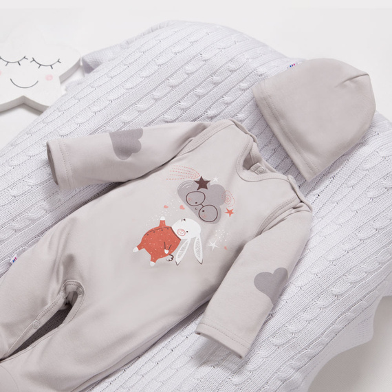 Kaftanik bawełniany Mellow Ewa Klucze- szary