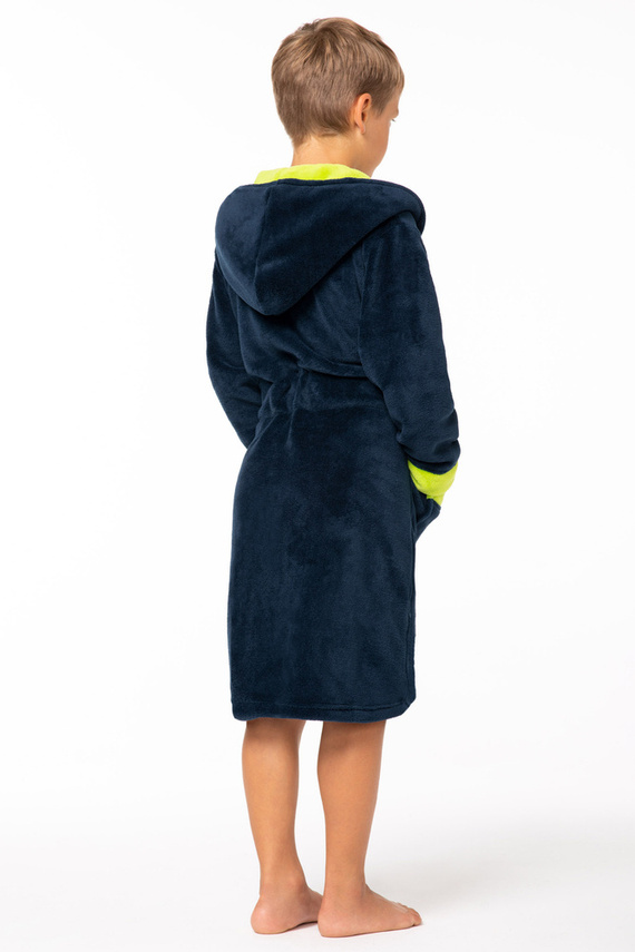 Szlafrok dziecięcy Kids Delfino - navy/lime