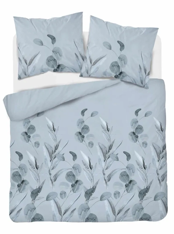 Pościel bawełniana kwiaty 4691 B Detexpol błękitny