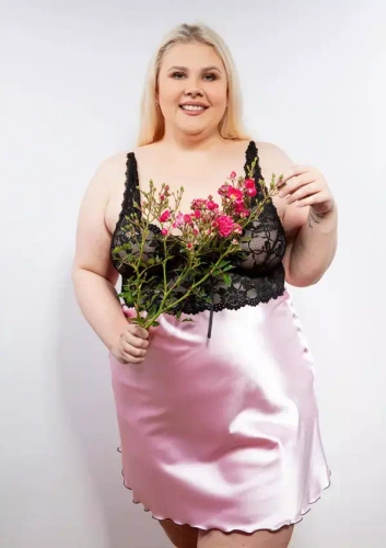 Halka satynowa Oliwia koszulka damska DKaren - wrzos