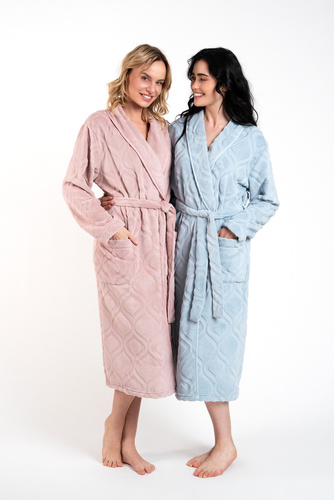 Szlafrok damski Morena Italian Fashion - pudrowy róż