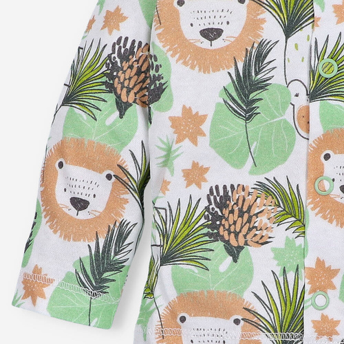 Kaftanik niemowlęcy z bawełny organicznej Lion Nini zielony 