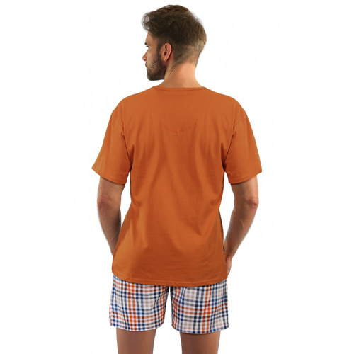 Bawełniana piżama męska z krótkim rękawem 2527/04 Sesto Senso - rudy brąz