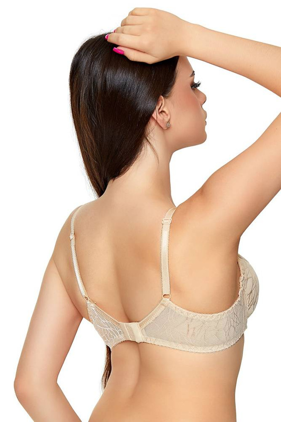 Biustonosz Usztywniany Vanessa full cup Jagoda - beżowy