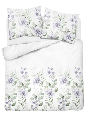 Pościel flanelowa kwiaty polne 4522 B Detexpol biały/róż 