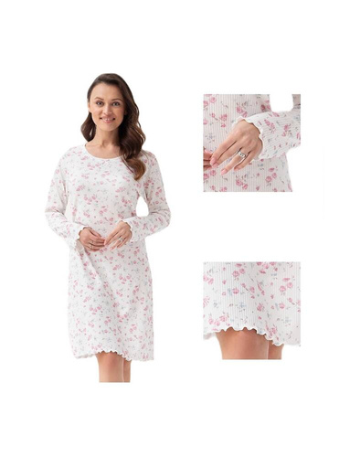 Koszula Nocna z długim rękawem 191  Luna ecru