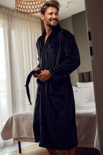 Szlafrok męski Matteo ByShelly - czarny