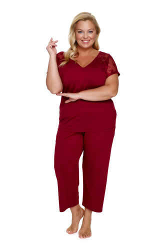 Piżama Damska Plus Size 7259 Doctor Nap - burgundy red