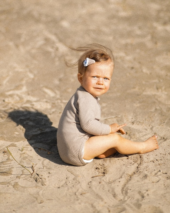 Body polo z długim rękawem "Waffel Stone" Makoma stone