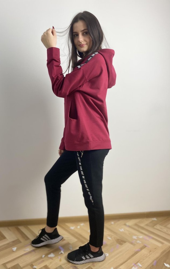 Komplet dresowy 496 Just Forex - bordowy