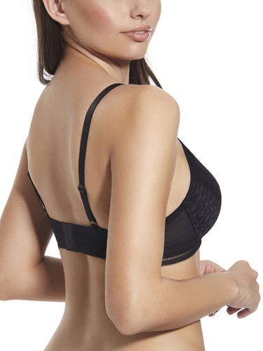 Martina czarna – braletka z fiszbinami i termicznie formowanymi miseczkami Selene