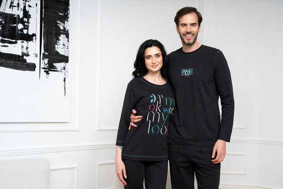 Piżama Damska 3/4 rękaw, 3/4 spodnie Olza Italian Fashion - czarny