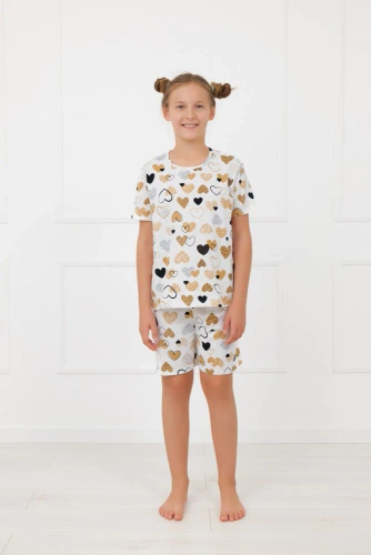 Piżama dziewczęca Ariela Italian Fashion – bawełna, T-shirt, szorty