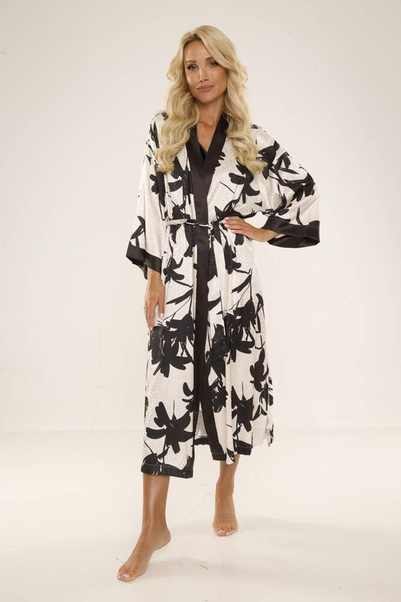 Szlafrok damski 734 Brianna De Lafense - czarny