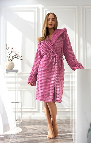 Szlafrok damski 2416 Robin  L&L - wiśniowy 