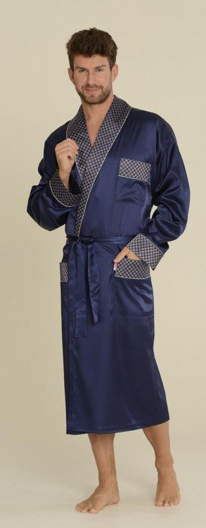 940 Satyna szlafrok męski Forex - granat