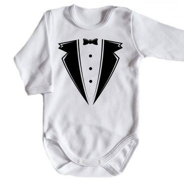 "Smoking" body długi rękaw Moocha biały