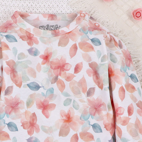 Body z bawełny organicznej Kolorowe kwiatki Nini druk