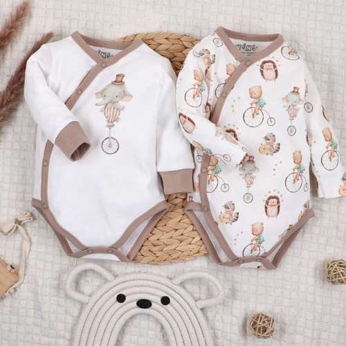 Nini Circus – body niemowlęce kopertowe z organicznej bawełny, antyalergiczne, polska produkcja