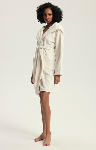 Szlafrok damski 43599 Darlan Henderson – krótki, soft, z kapturem