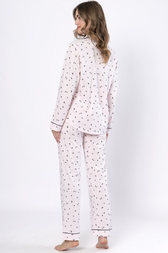 Laveza Alka 1618 – damska piżama bawełniana z długim rękawem i guzikami