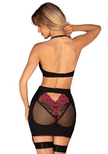 Komplet Rosenty Top & Skirt Set Obsessive - czarny