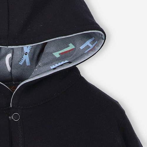 Kurtka niemowlęca  z bawełny organicznej Alfabet Nini czarny