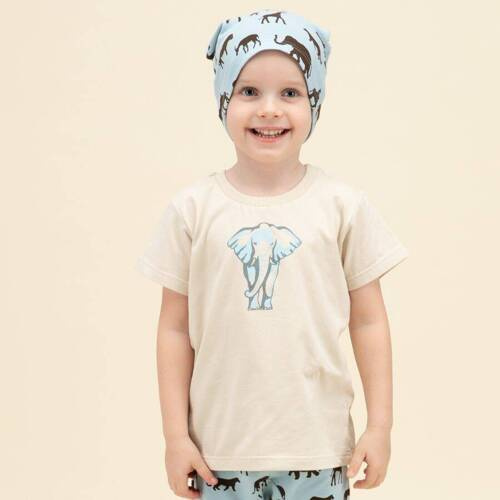 T-shirt z nadrukiem Safari Pinokio - beżowy słoń