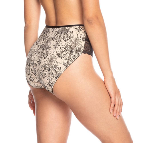 Figi Damskie L-1376 MD A'2 Lama czarny beżowy