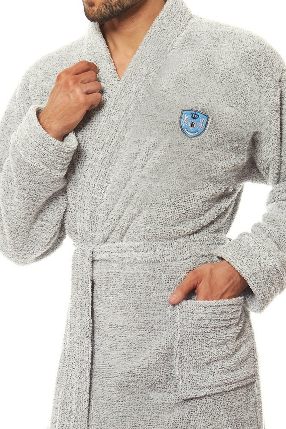 Szlafrok Męski 2116 Color L&L- niebieski