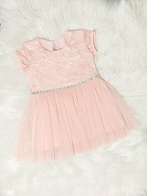 Sukienka dziewczęca Angel II Bamabrillo pudrowy róż