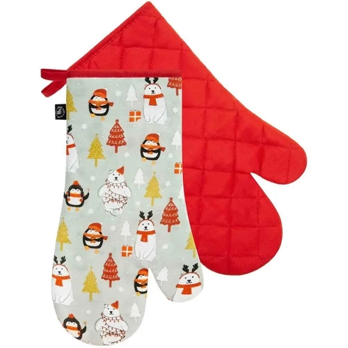 Komplet rękawic kuchennych Miś bałwanek Spod Igły i Nitki