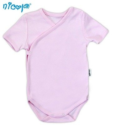 009 04 Body rozpinane z krótkim rękawem "Basic" Nicol - różowy