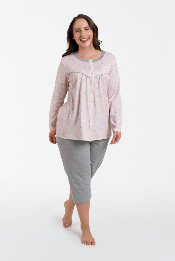 Piżama Damska rozpinana Daniela Italian Fashion - druk/melanż