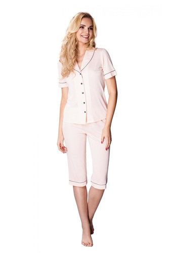 6297 Ellen piżama damska rozpinana Mewa łososiowy 