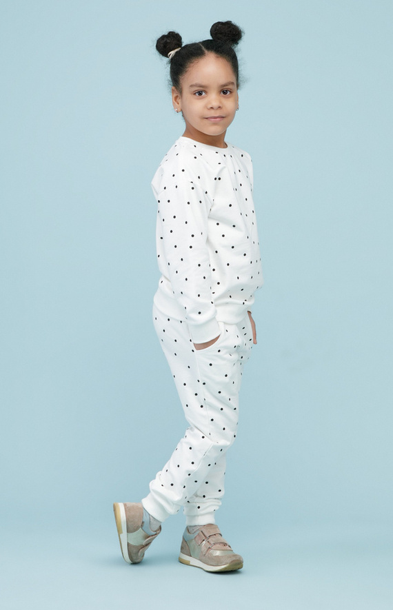 Bluza dla dziewczynki Tres Bien Pinokio - ecru groszki