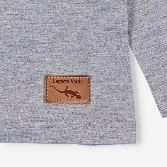 Lagarto Verde bluzka dla chłopca z długim rękawem szara– bawełniana, wygodna, trwała