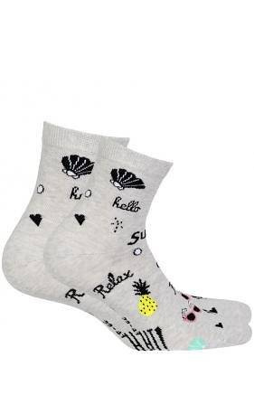 G84.01N Skarpety Damskie wzorowane Gatta 766 white/lurex