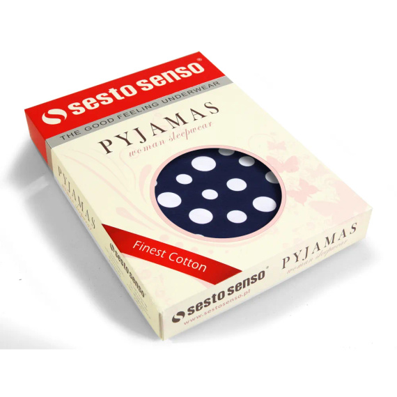 Koszula nocna rękaw 3/4 2077/09 Sesto Senso granatowy