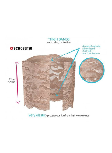 Opaska na uda Thing Bands Koronka Sesto Senso -czarny
