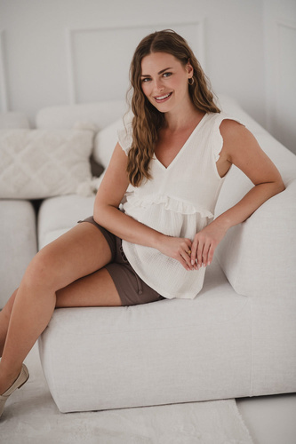 Bluzka ciążowa i do karmienia Milky Butterfly z bawełny Milk&Love kremowy