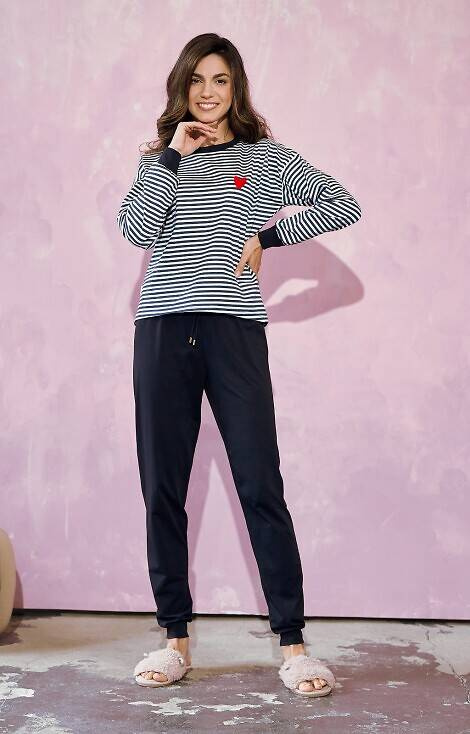 Piżama damska 3219 Trudy Taro - granatowa