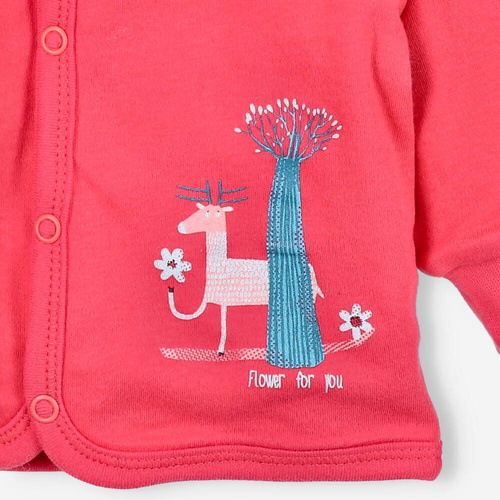 Bluza dwustronna Kolorowy Las z bawełny organicznej Nini malinowy 