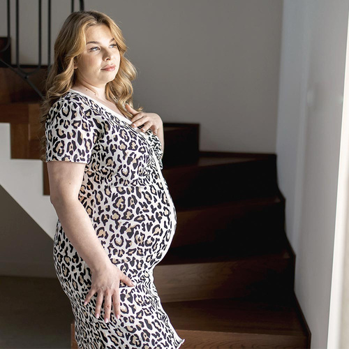 Koszula Nocna ciążowa i do karmienia Mary  Eevi- panterka 