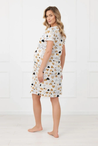 Koszula nocna ciążowa Ariela Italian Fashion – bawełna, karmienie