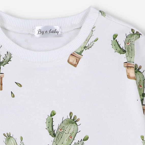Dziecięca bluza dresowa kaktusy BOB-0001 By o Baby szary